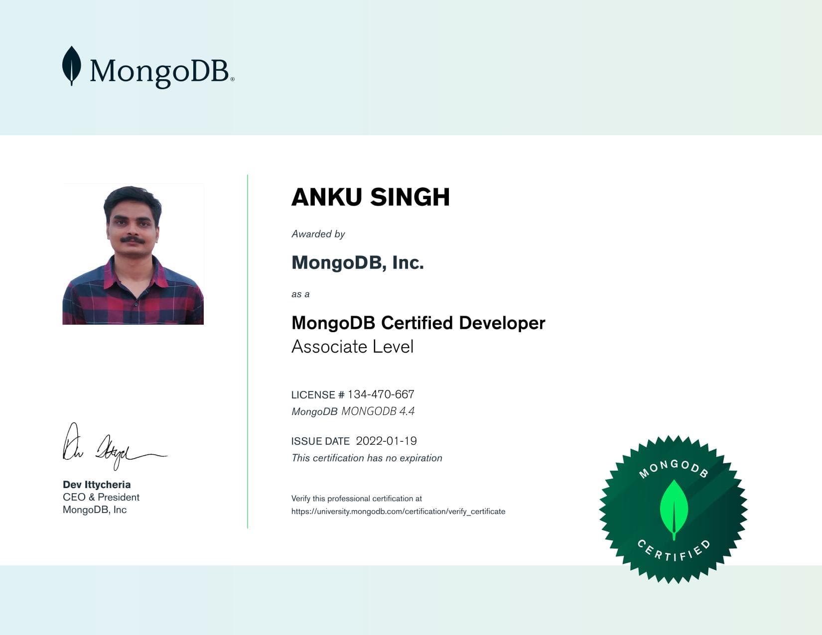 Certificate for 134470667