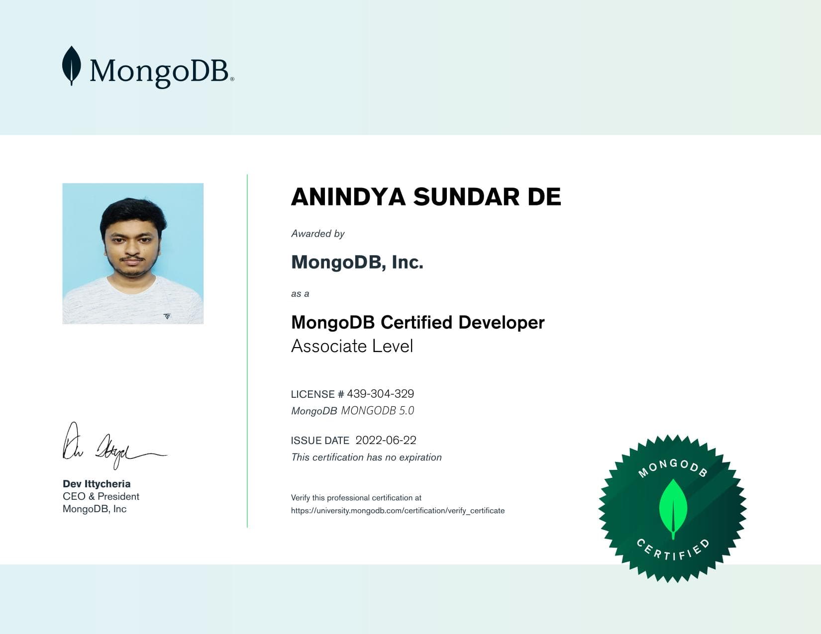 Certificate for 439304329
