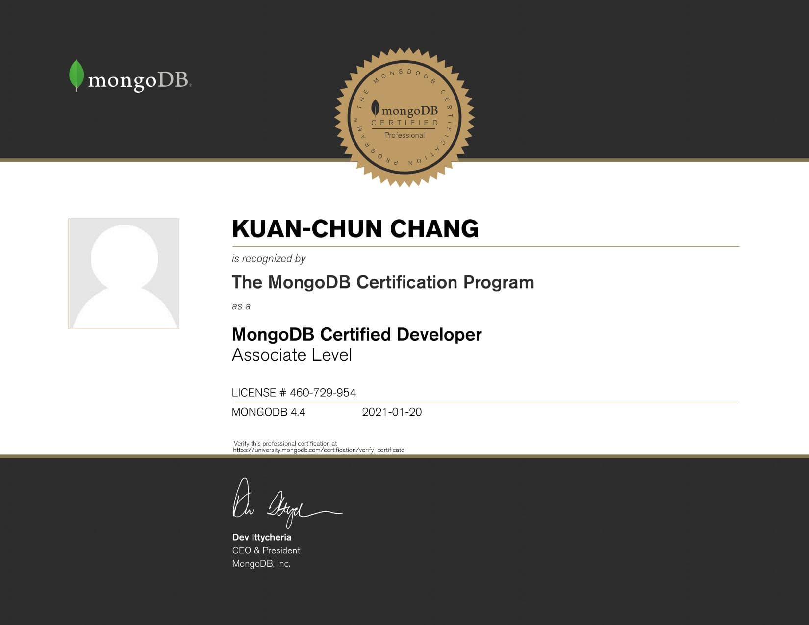 Certificate for 460729954