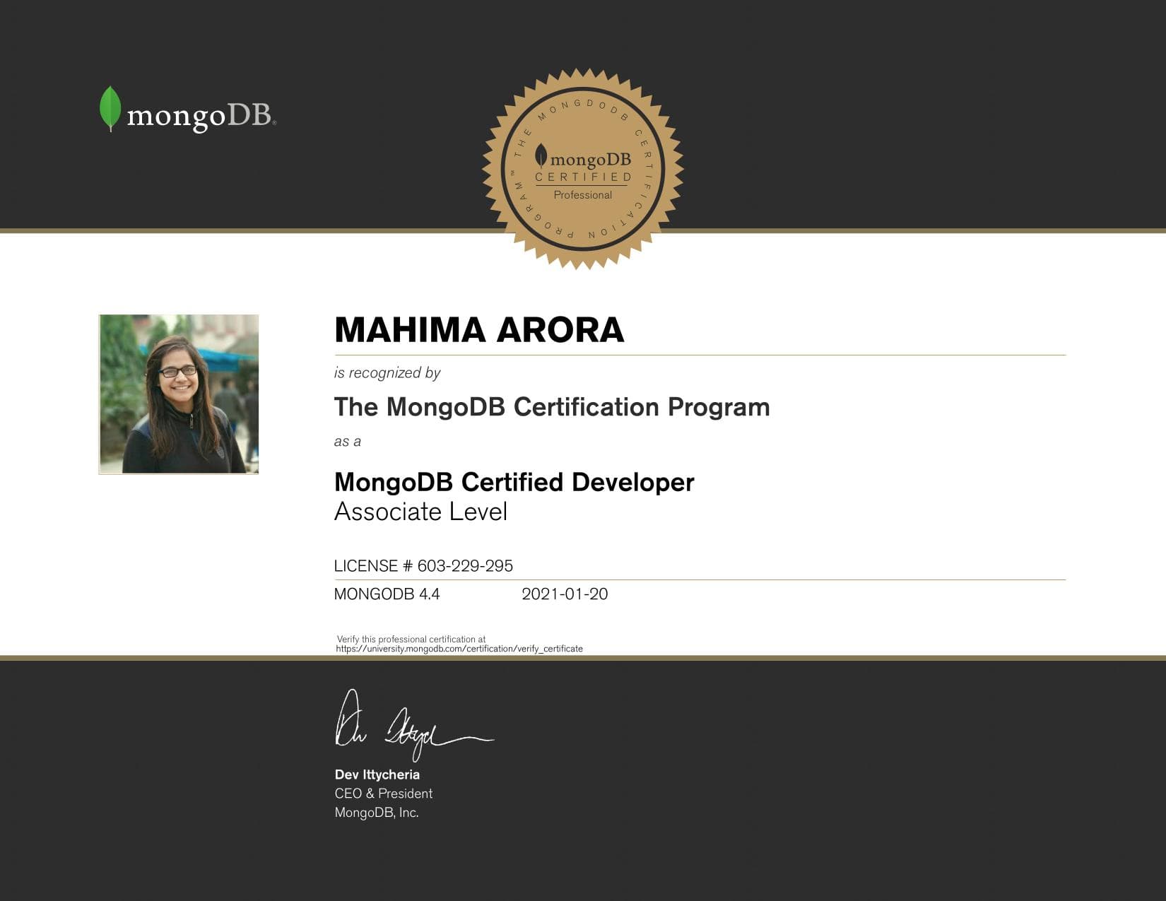 Certificate for 603229295
