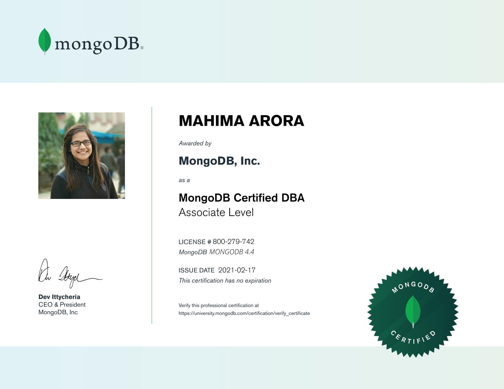 Certificate for 800279742