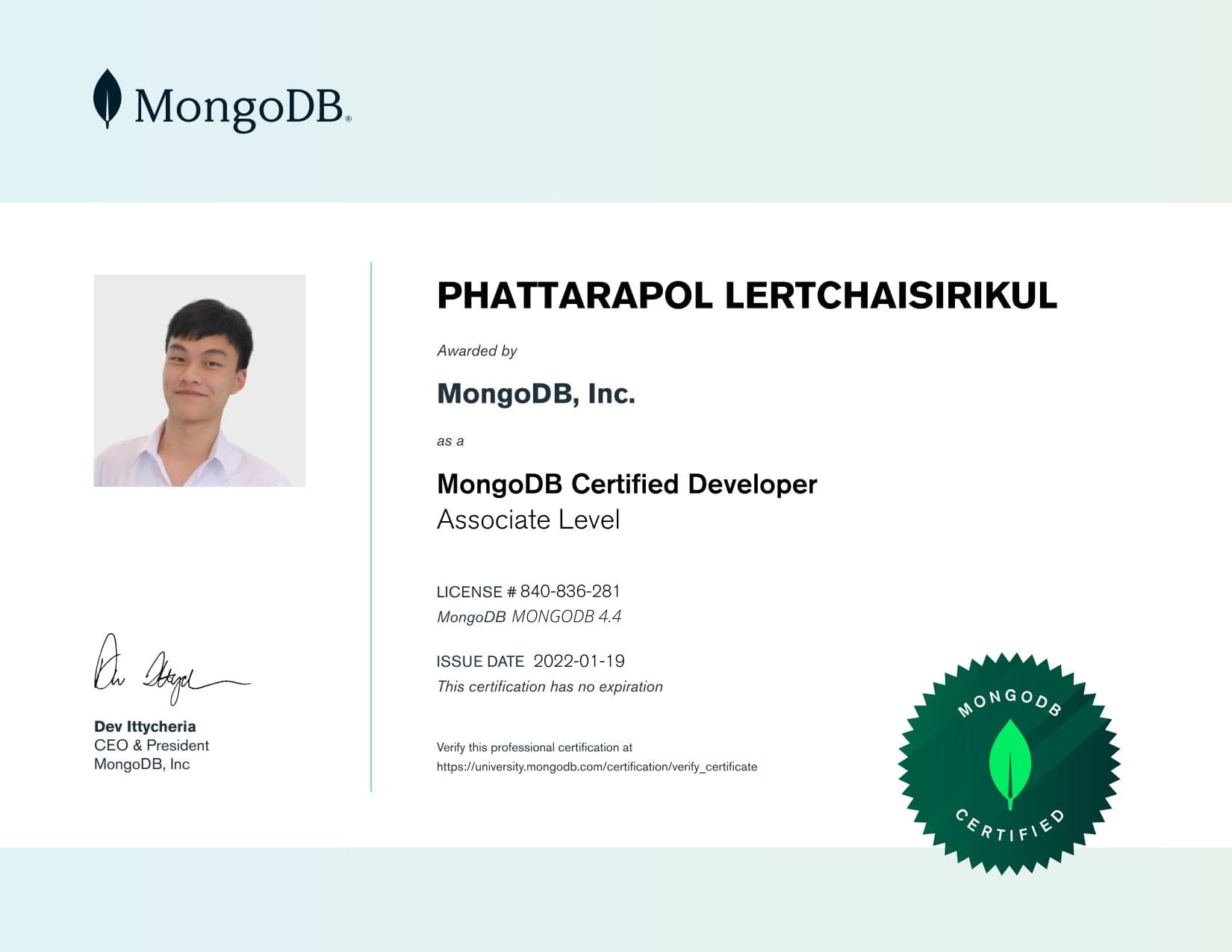Certificate for 840836281