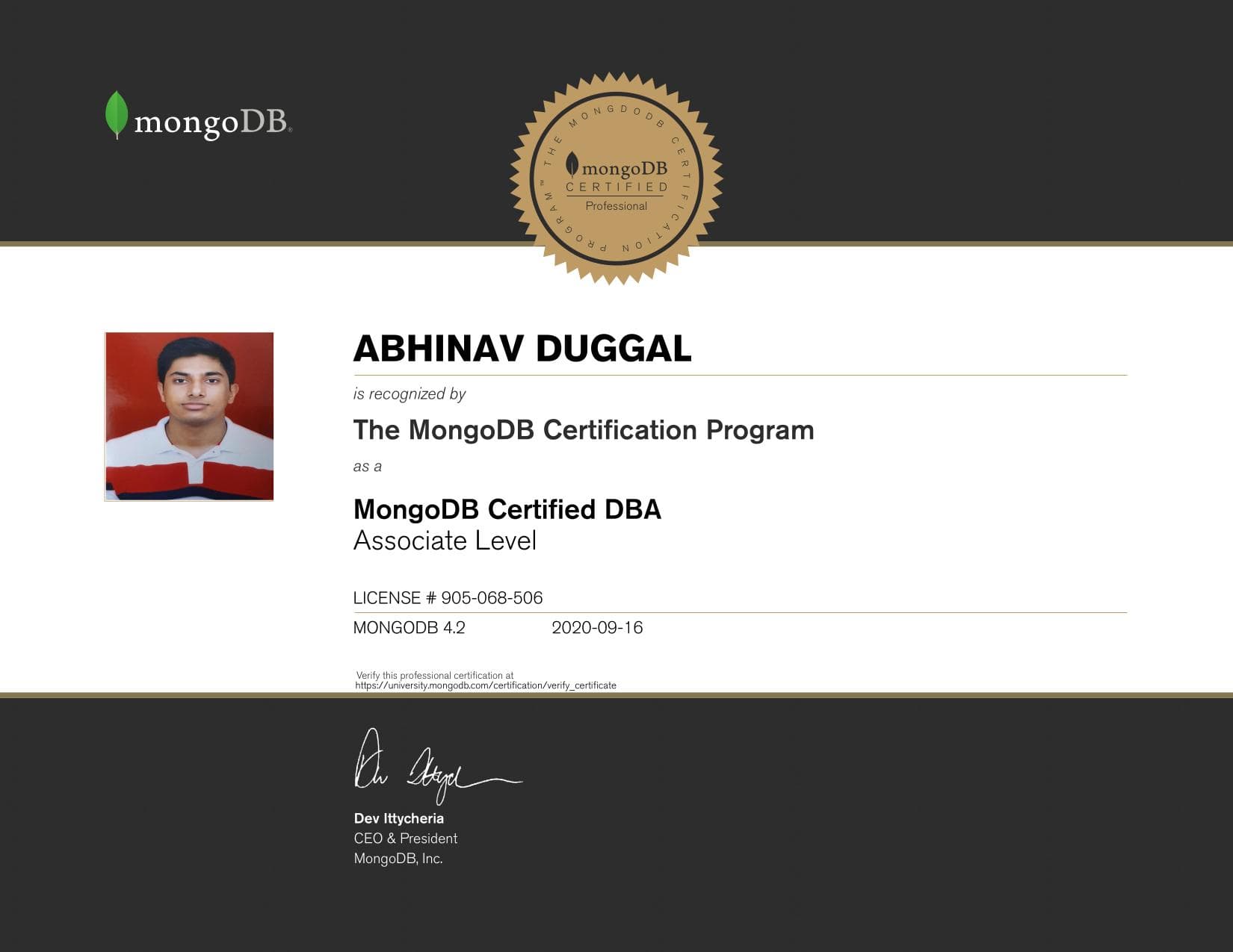 Certificate for 905068506