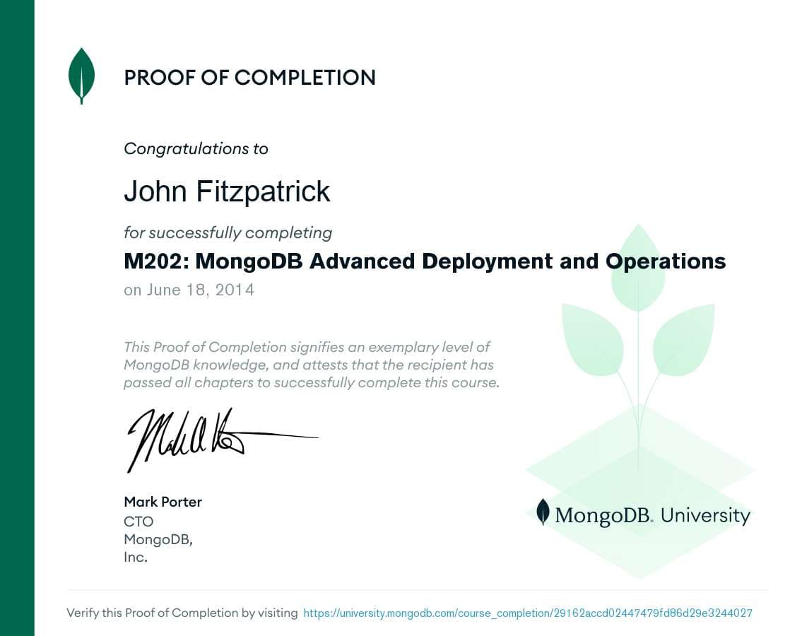 Certificate for 29162accd02447479fd86d29e3244027