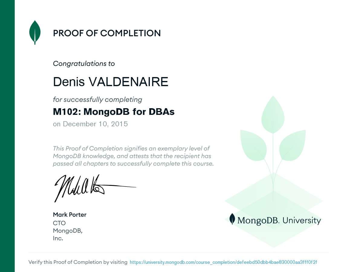 Certificate for defeebd50dbb4bae830000aa3fff0f2f