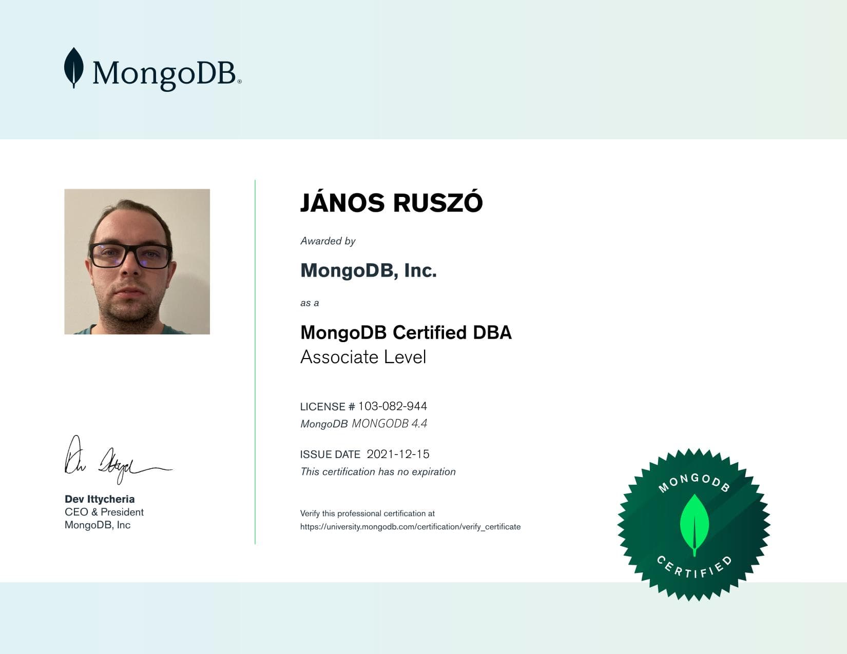 Certificate for 103082944