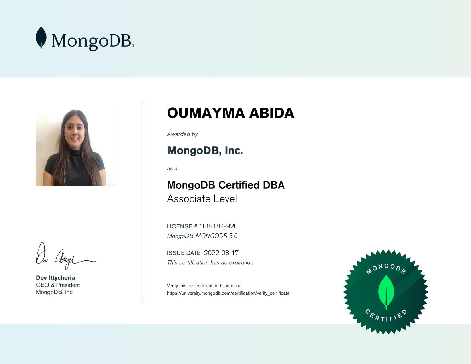 Certificate for 108184920