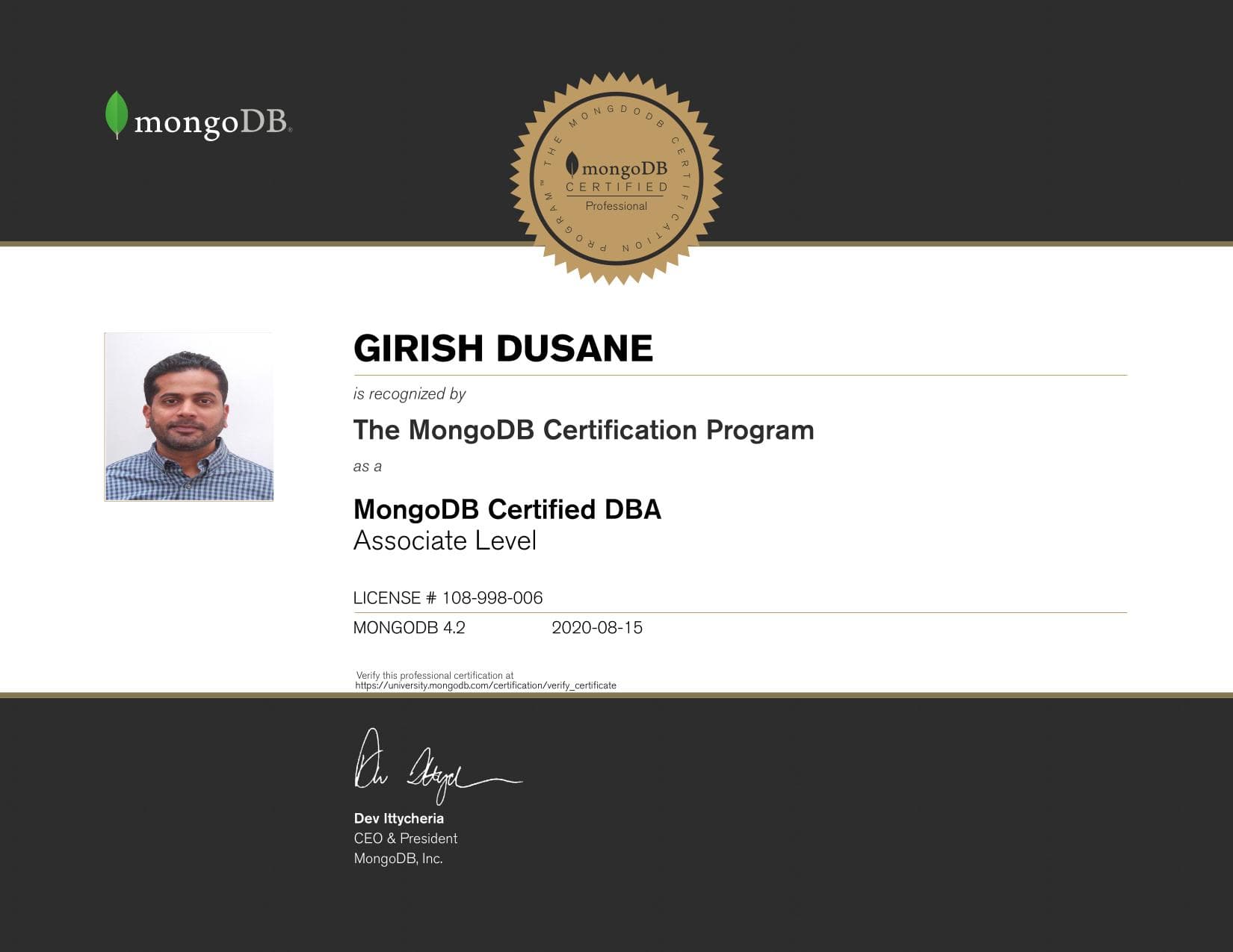 Certificate for 108998006