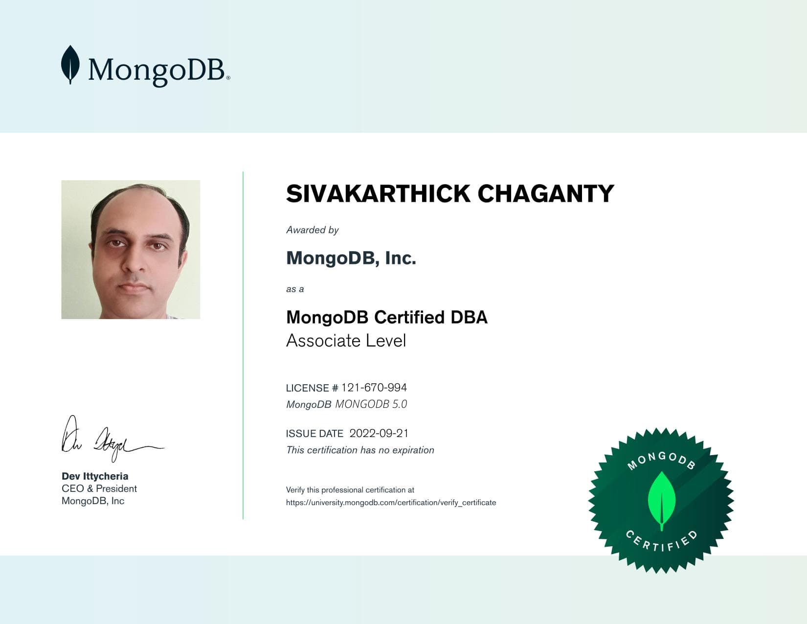 Certificate for 121670994