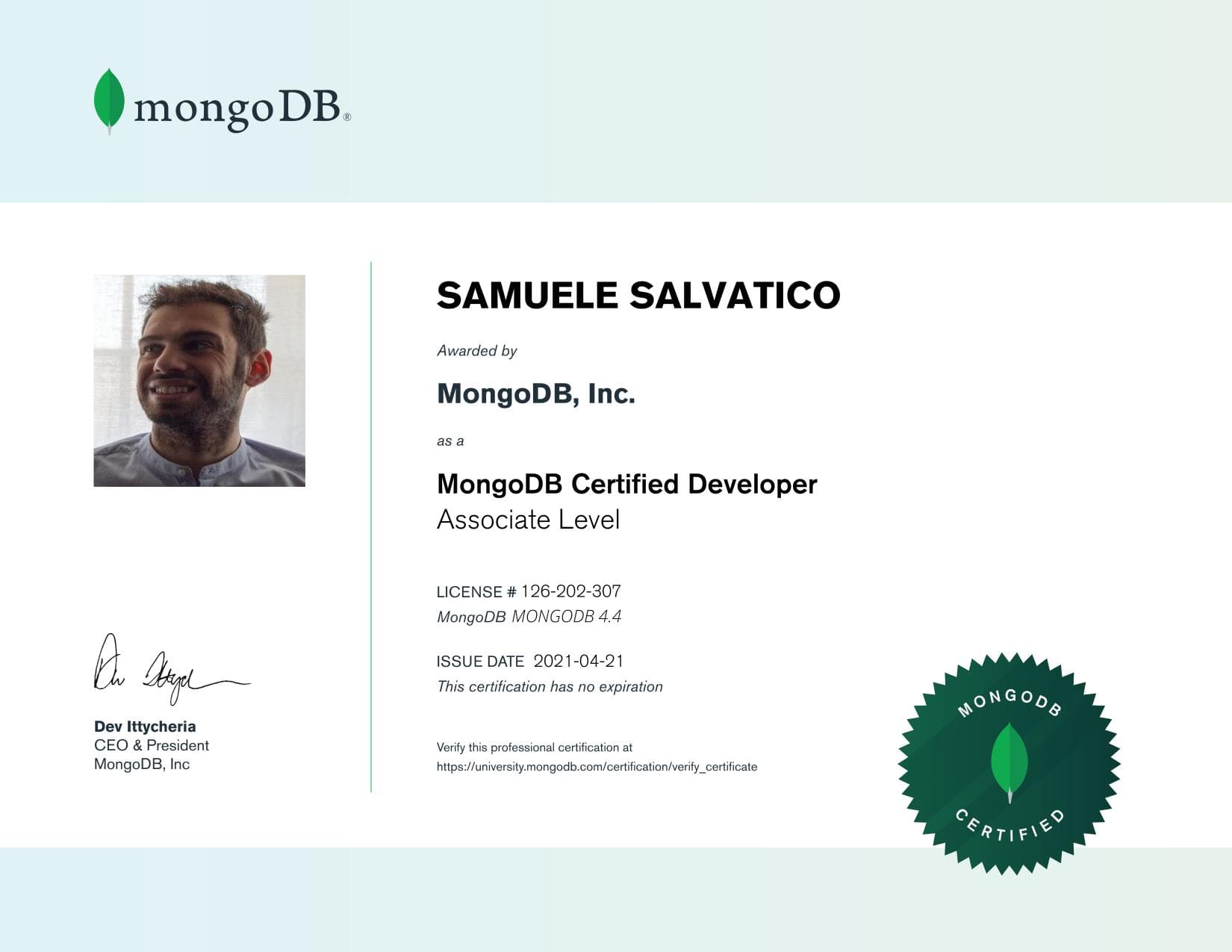 Certificate for 126202307