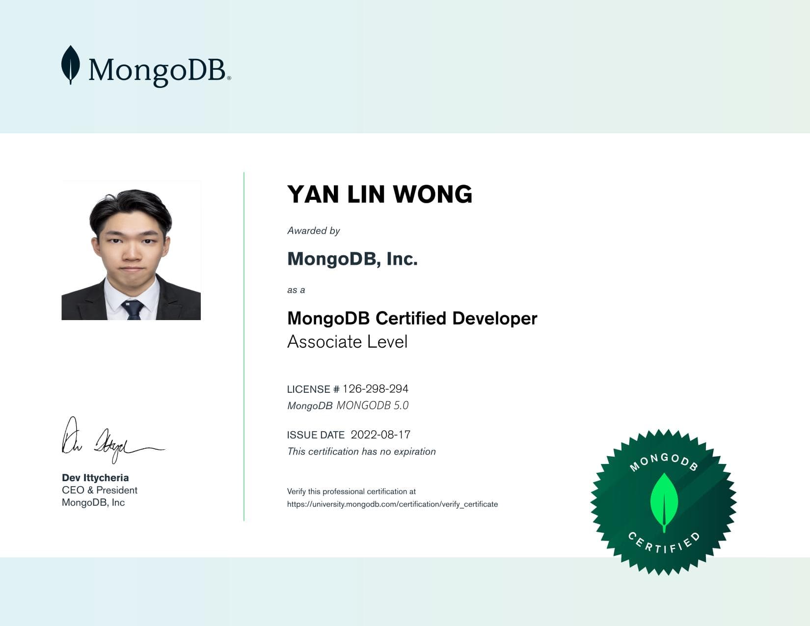 Certificate for 126298294