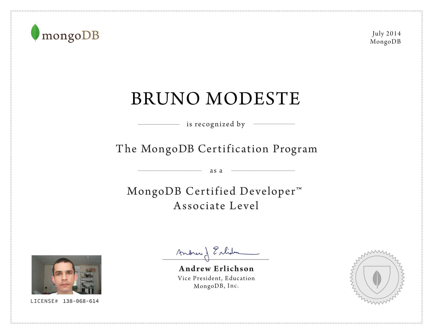 Certificate for 138068614
