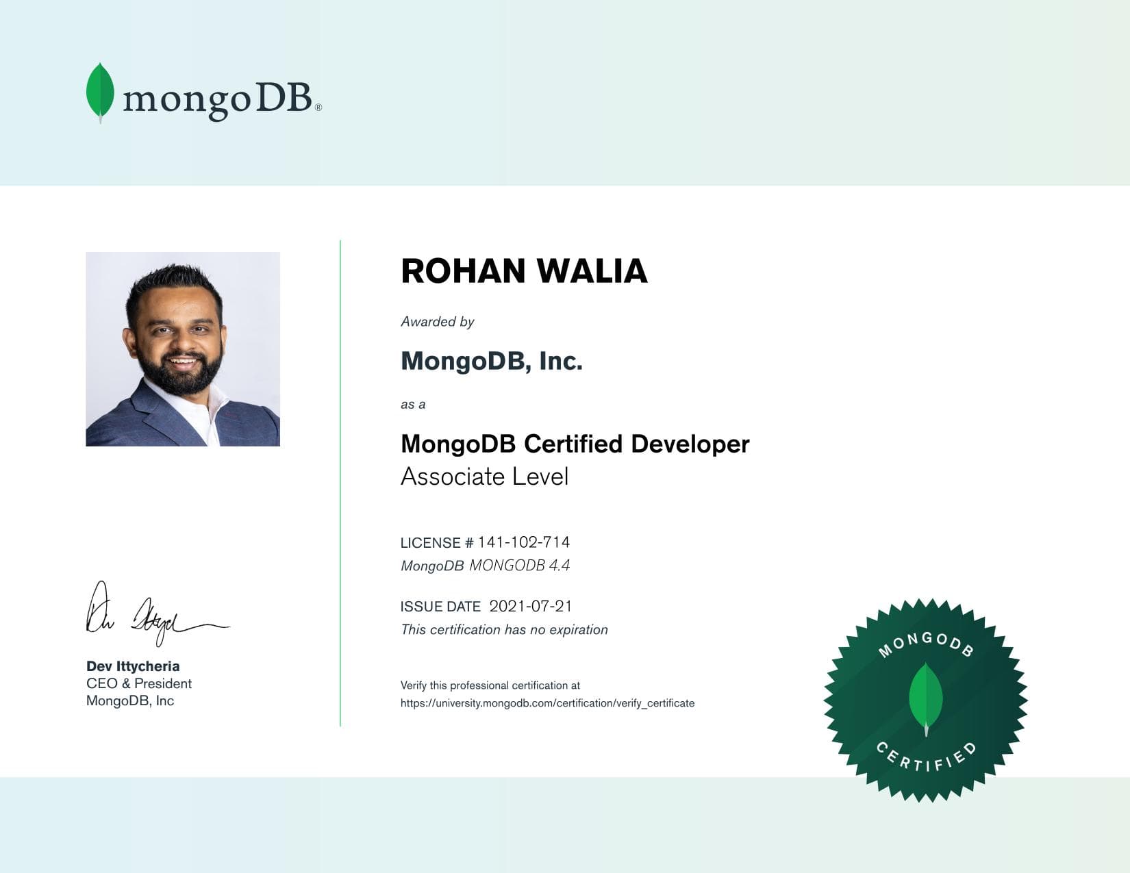 Certificate for 141102714