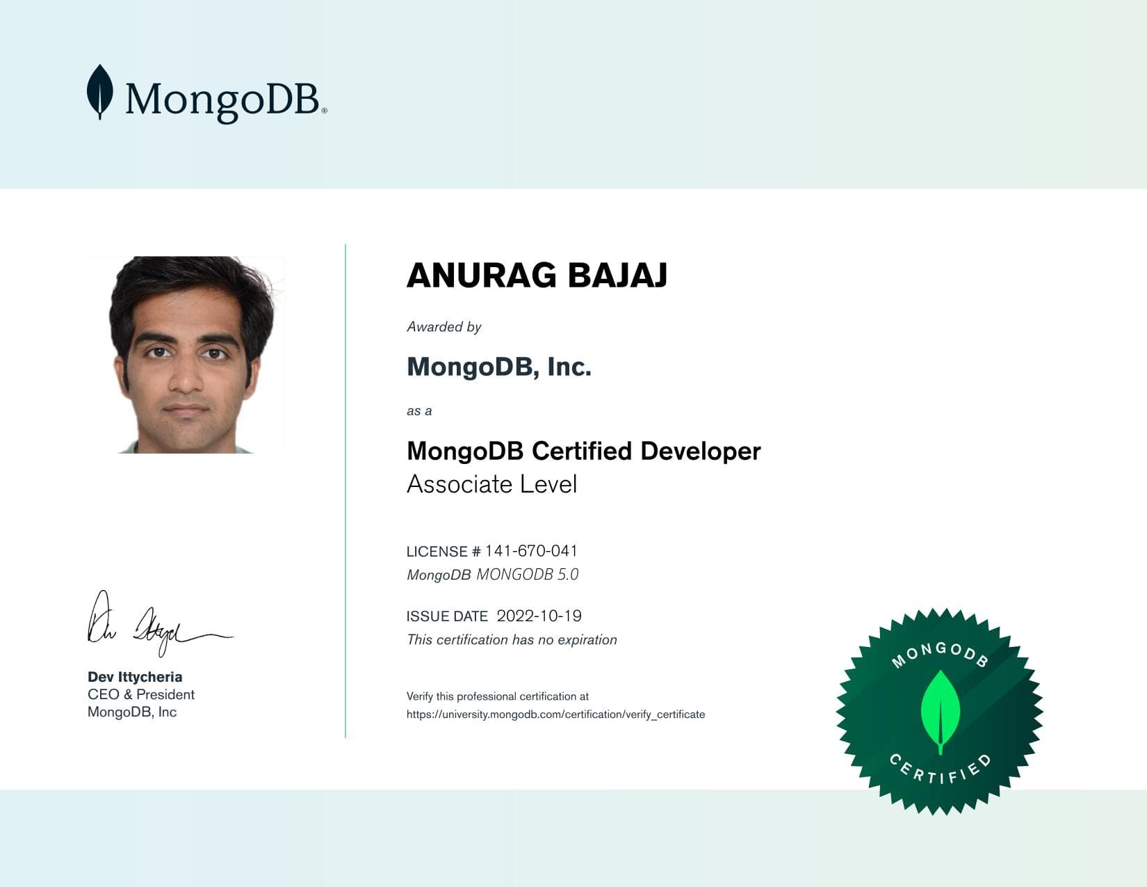 Certificate for 141670041