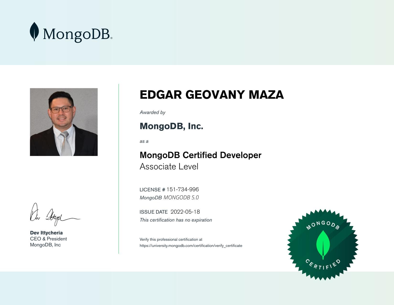 Certificate for 151734996