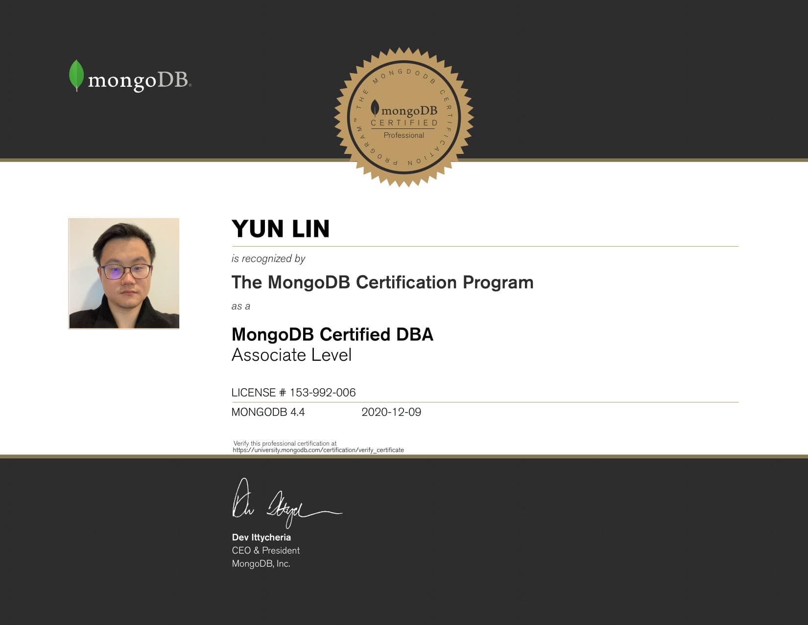 Certificate for 153992006