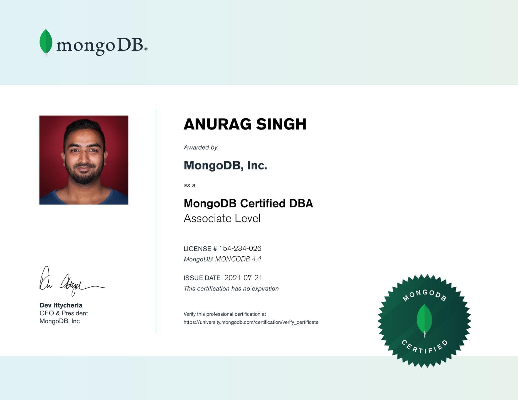 Certificate for 154234026