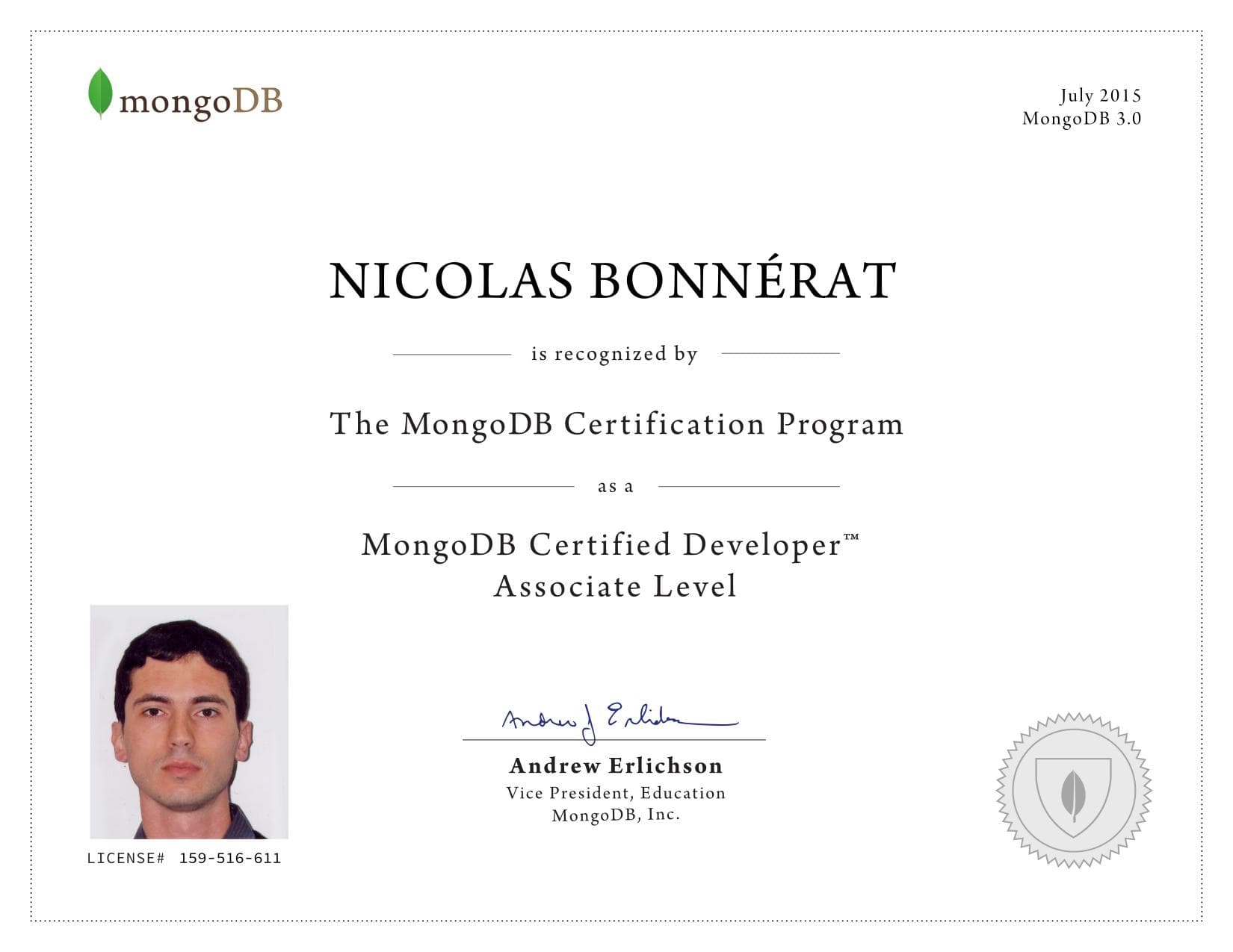 Certificate for 159516611