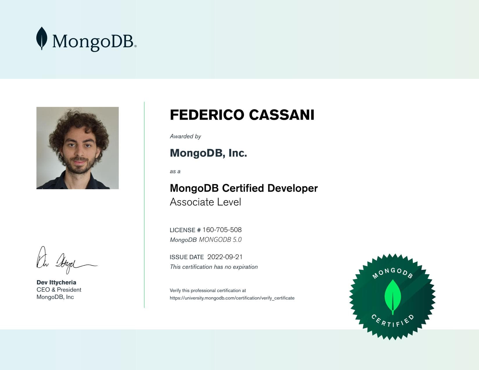 Certificate for 160705508