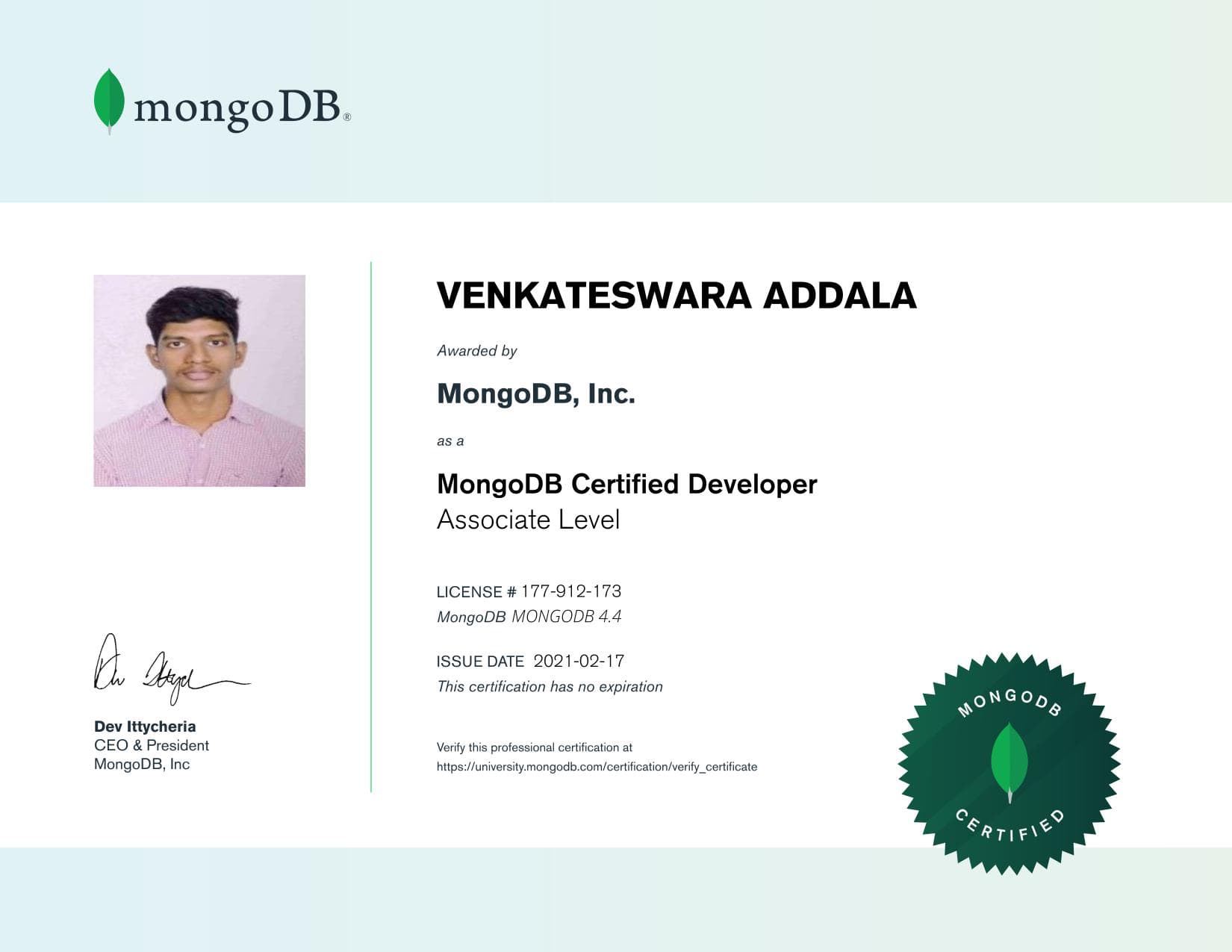 Certificate for 177912173