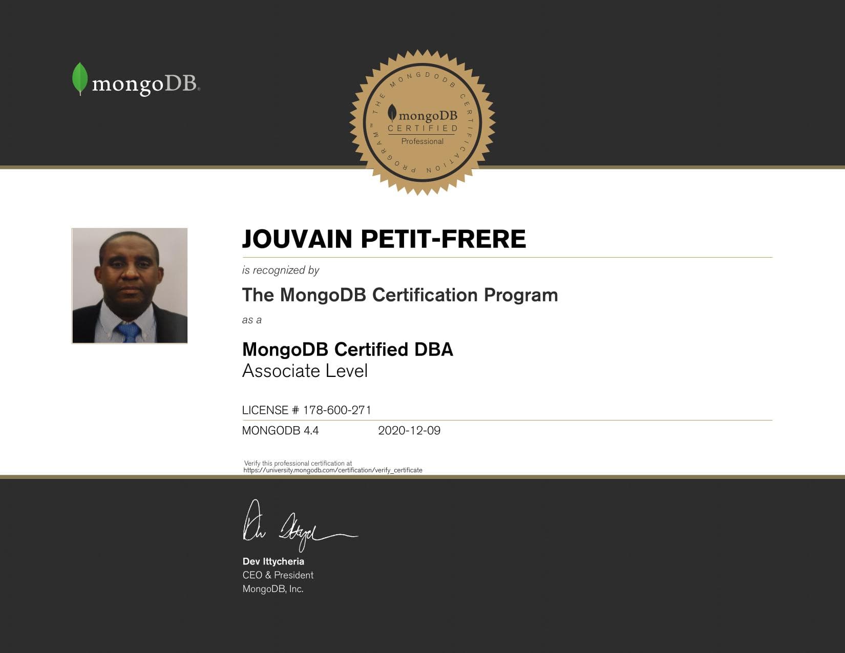Certificate for 178600271