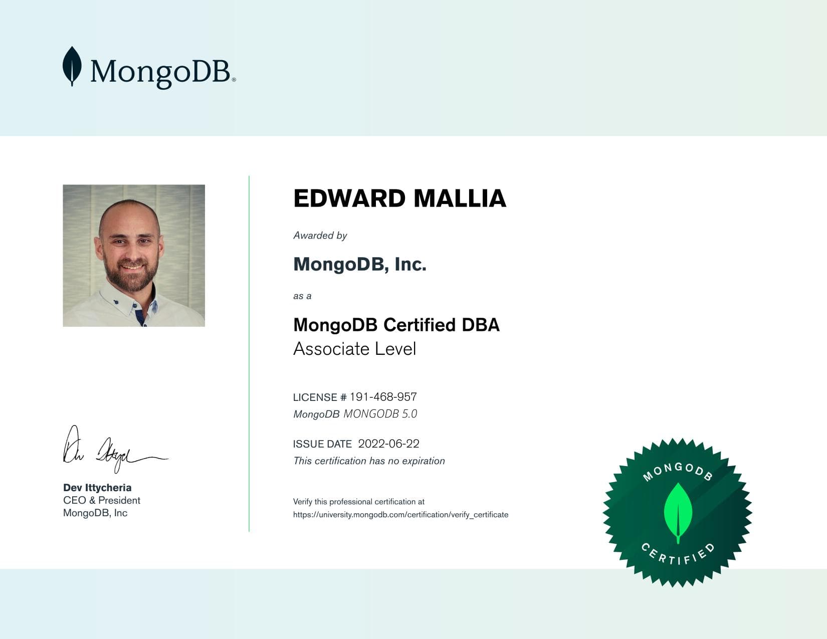 Certificate for 191468957