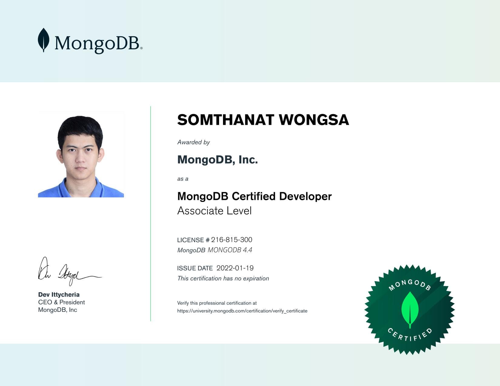 Certificate for 216815300