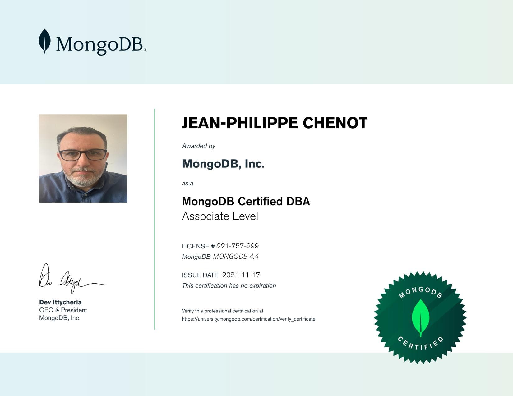Certificate for 221757299