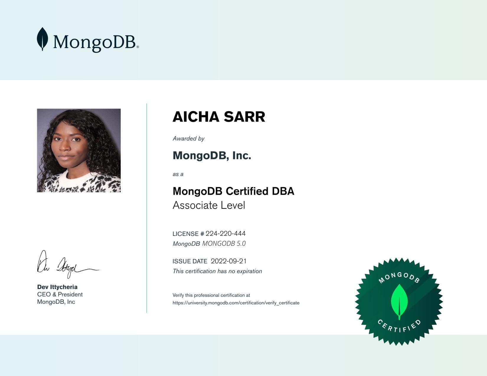 Certificate for 224220444