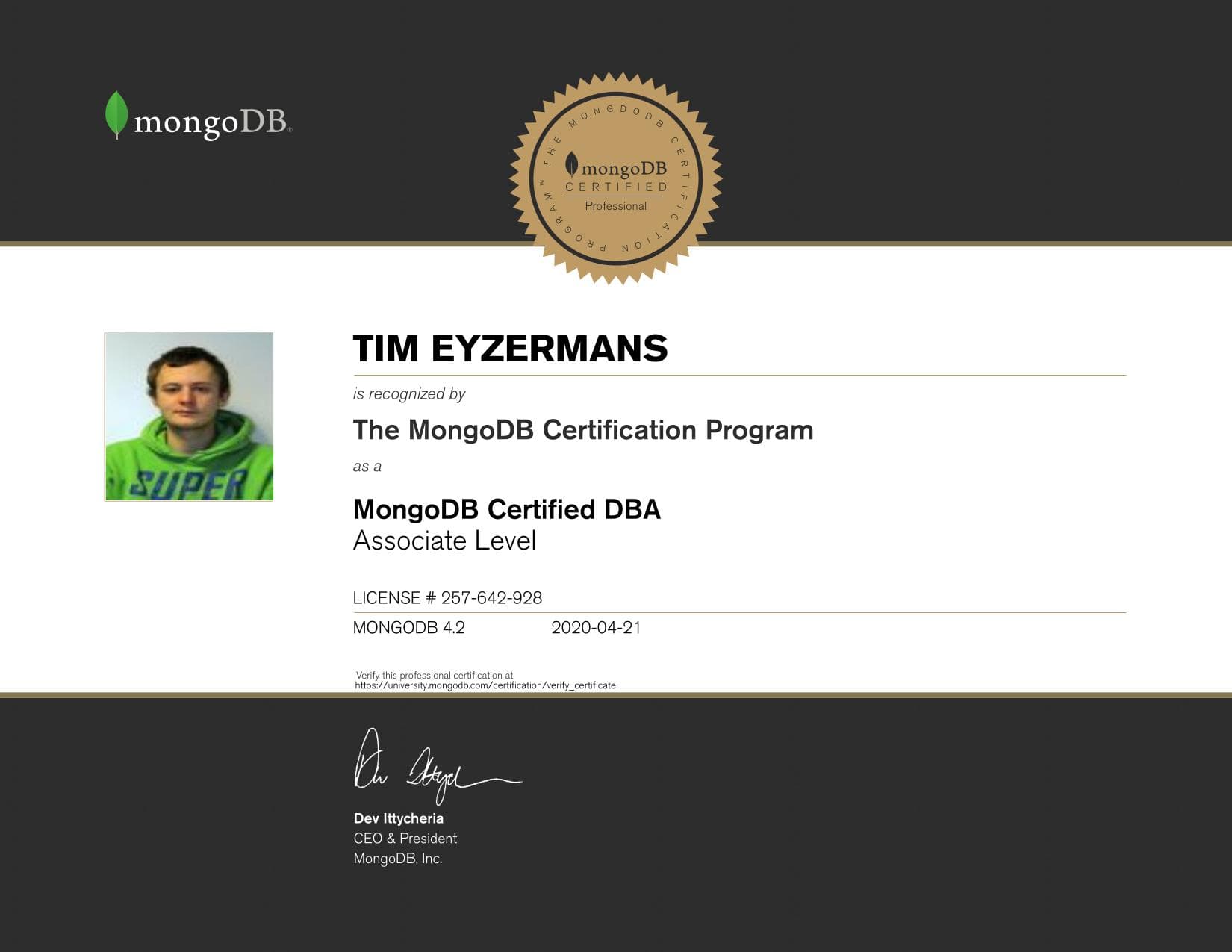 Certificate for 257642928