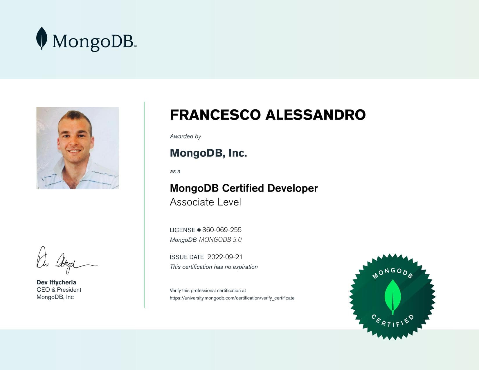 Certificate for 360069255
