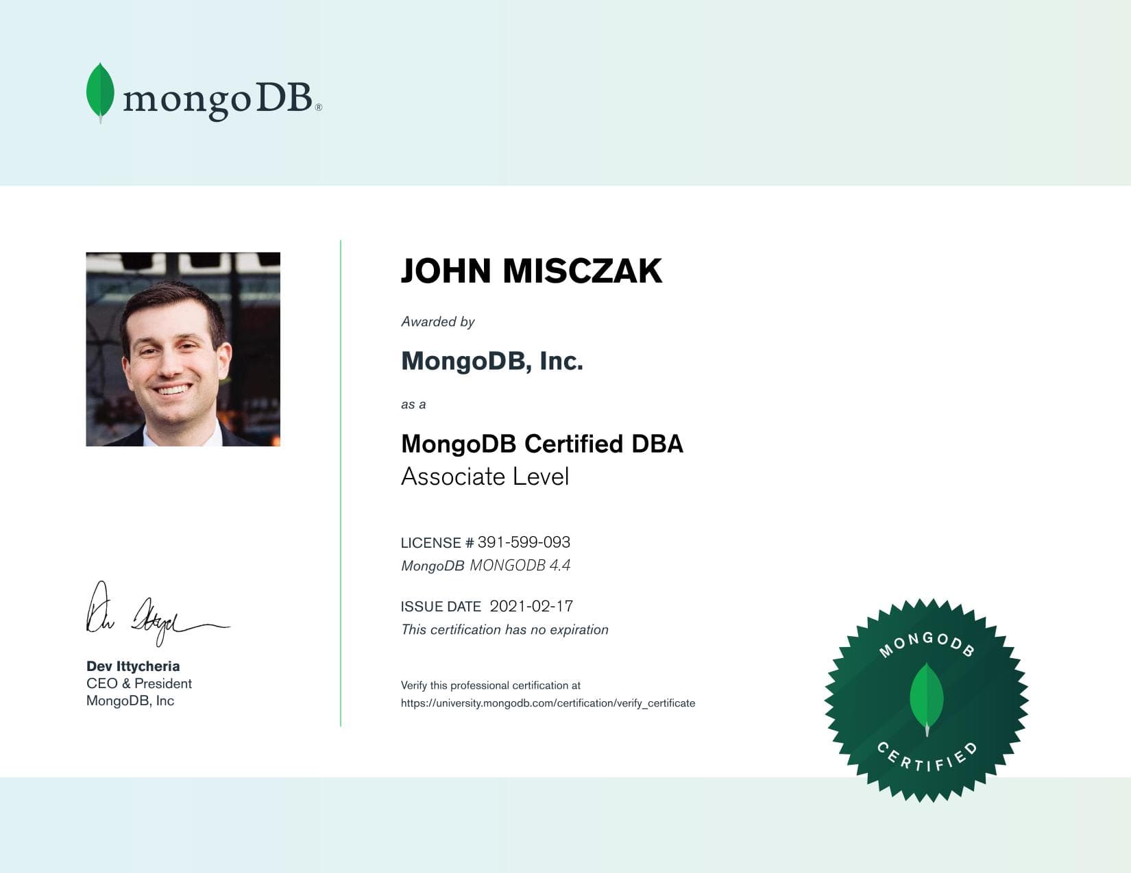 Certificate for 391599093
