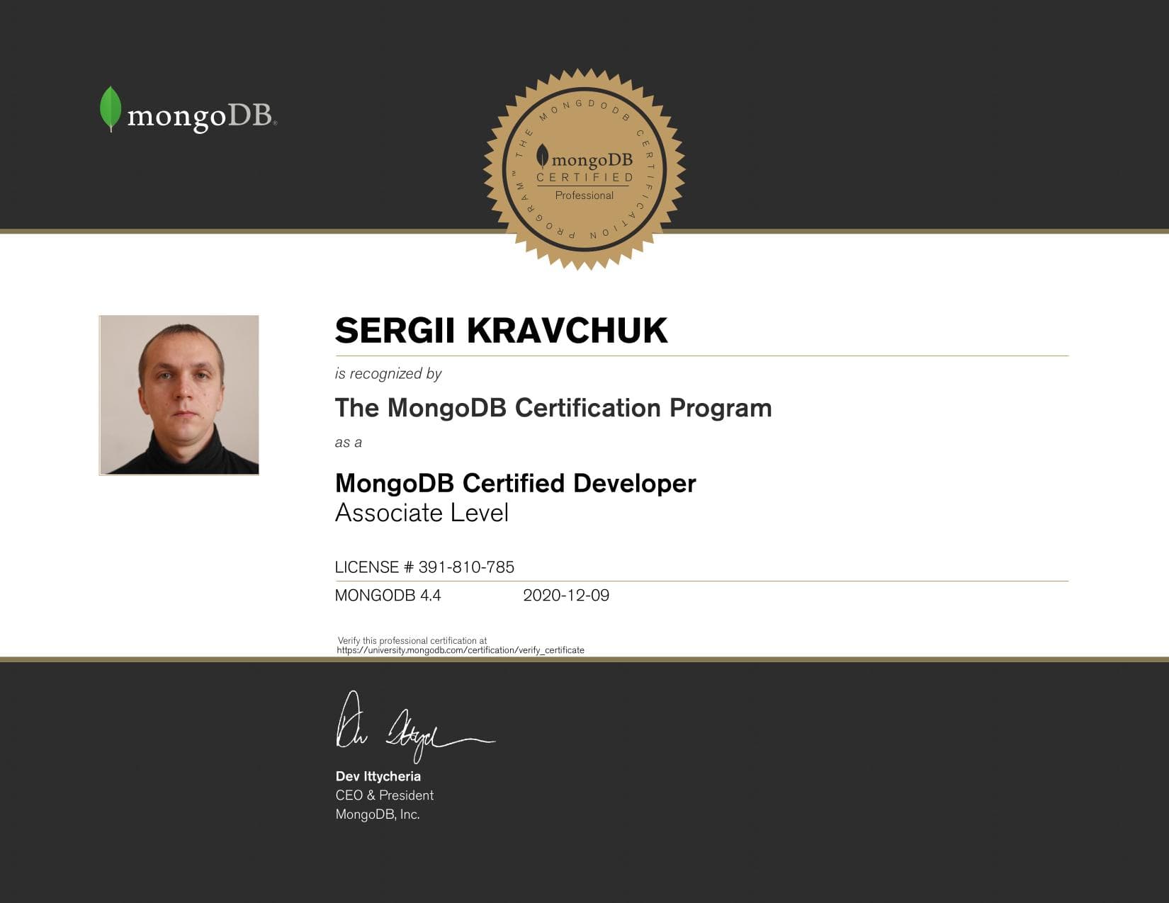 Certificate for 391810785
