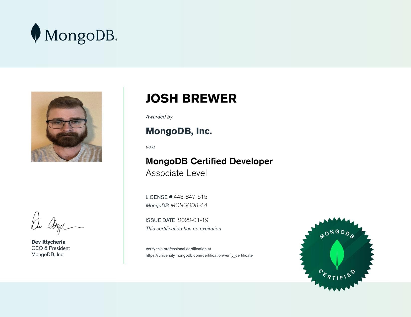 Certificate for 443847515
