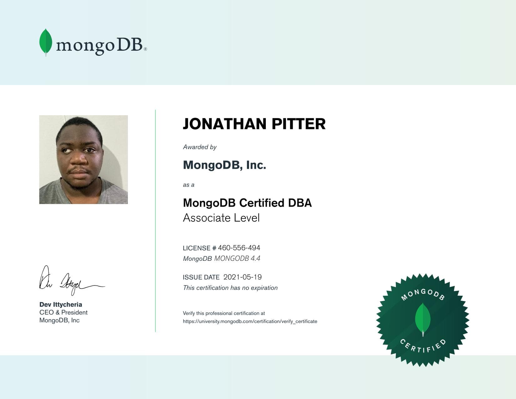 Certificate for 460556494