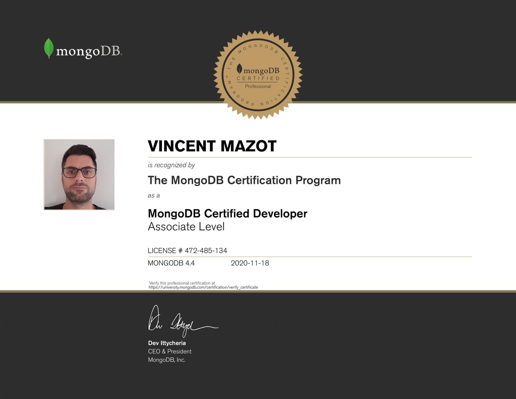 Certificate for 472485134