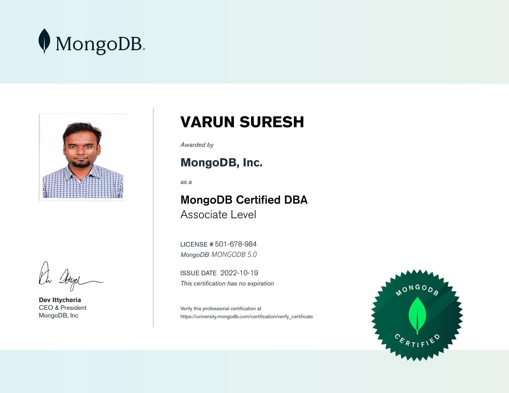 Certificate for 501678984