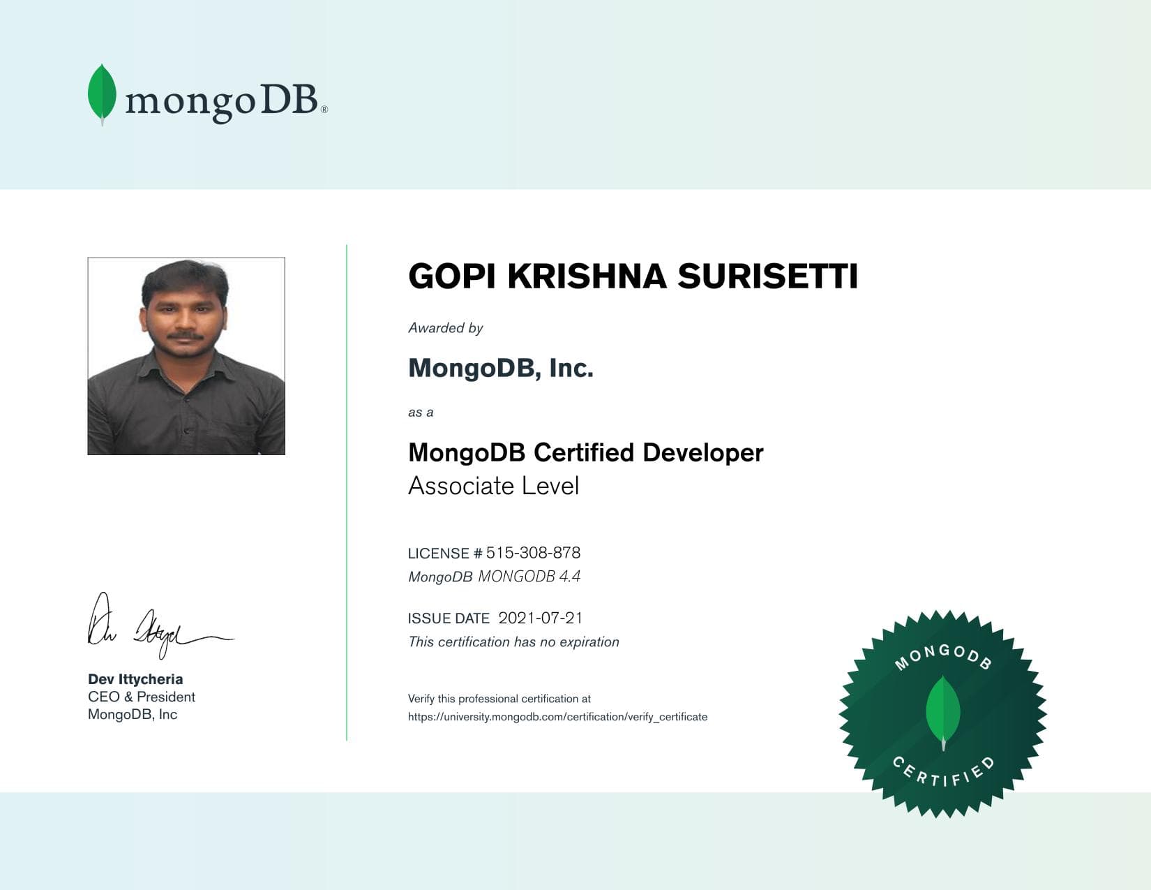 Certificate for 515308878
