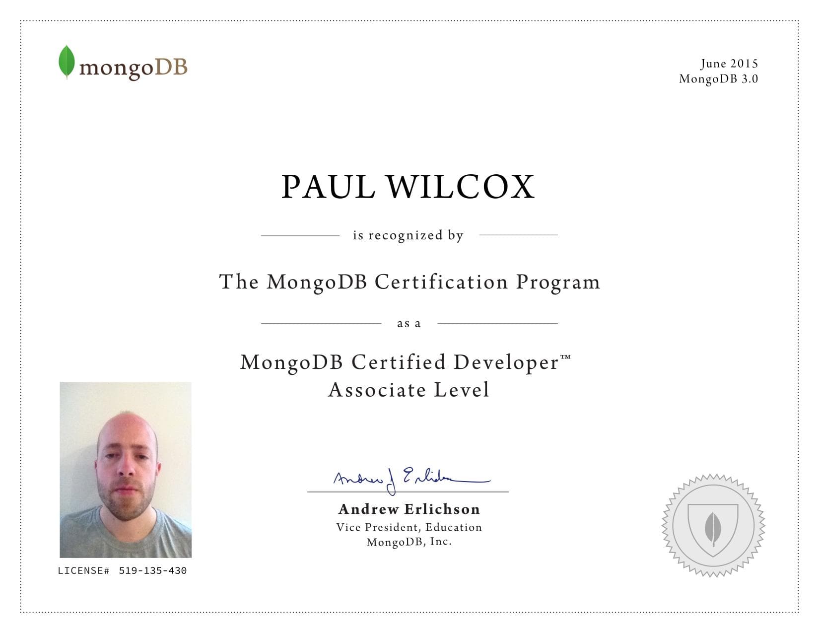 Certificate for 519135430