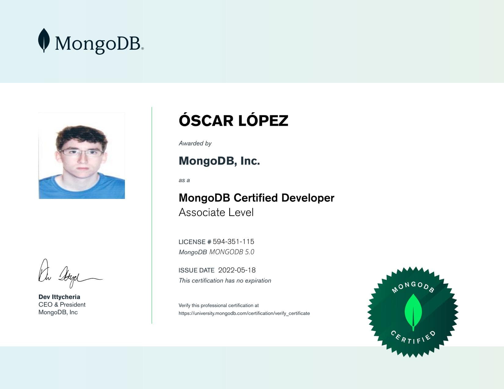 Certificate for 594351115