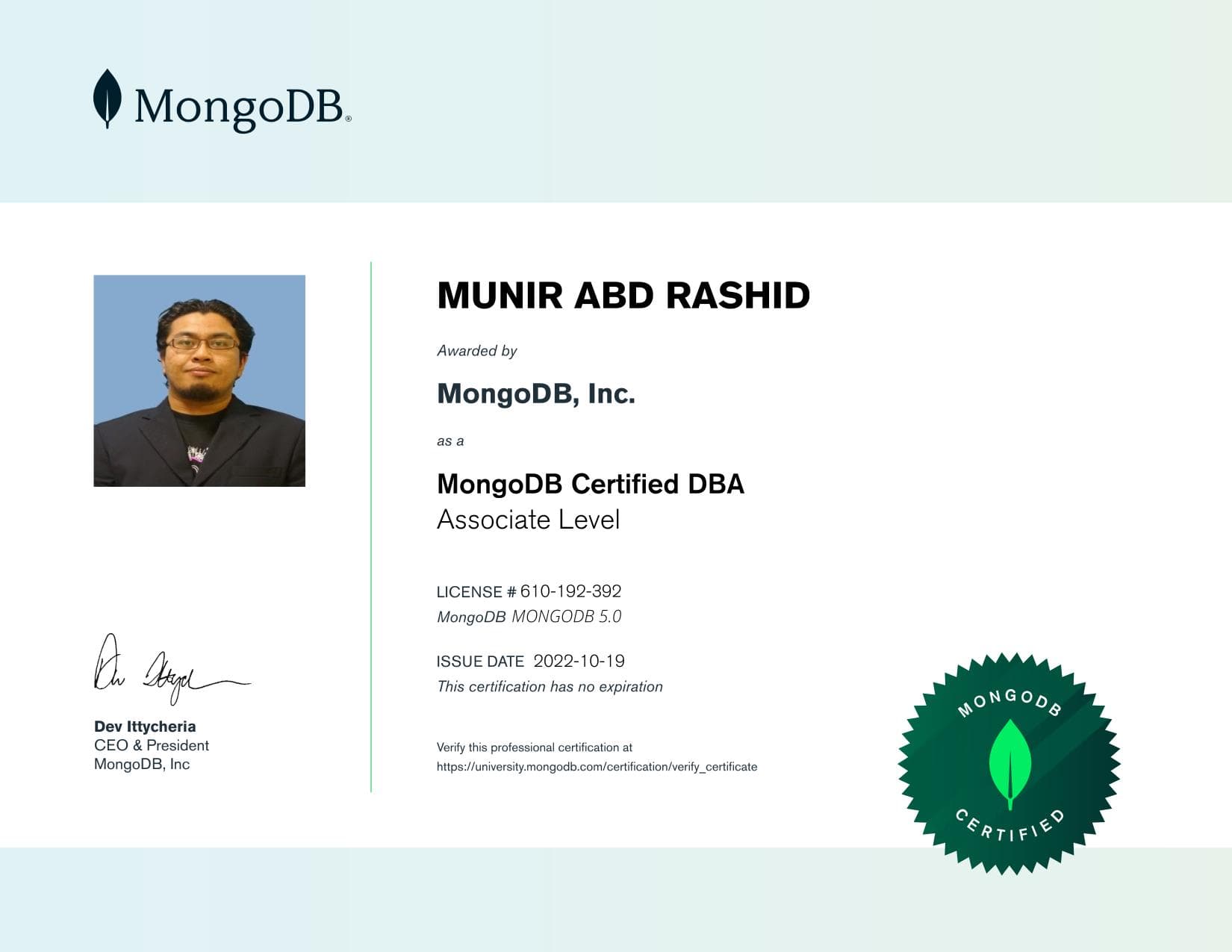 Certificate for 610192392