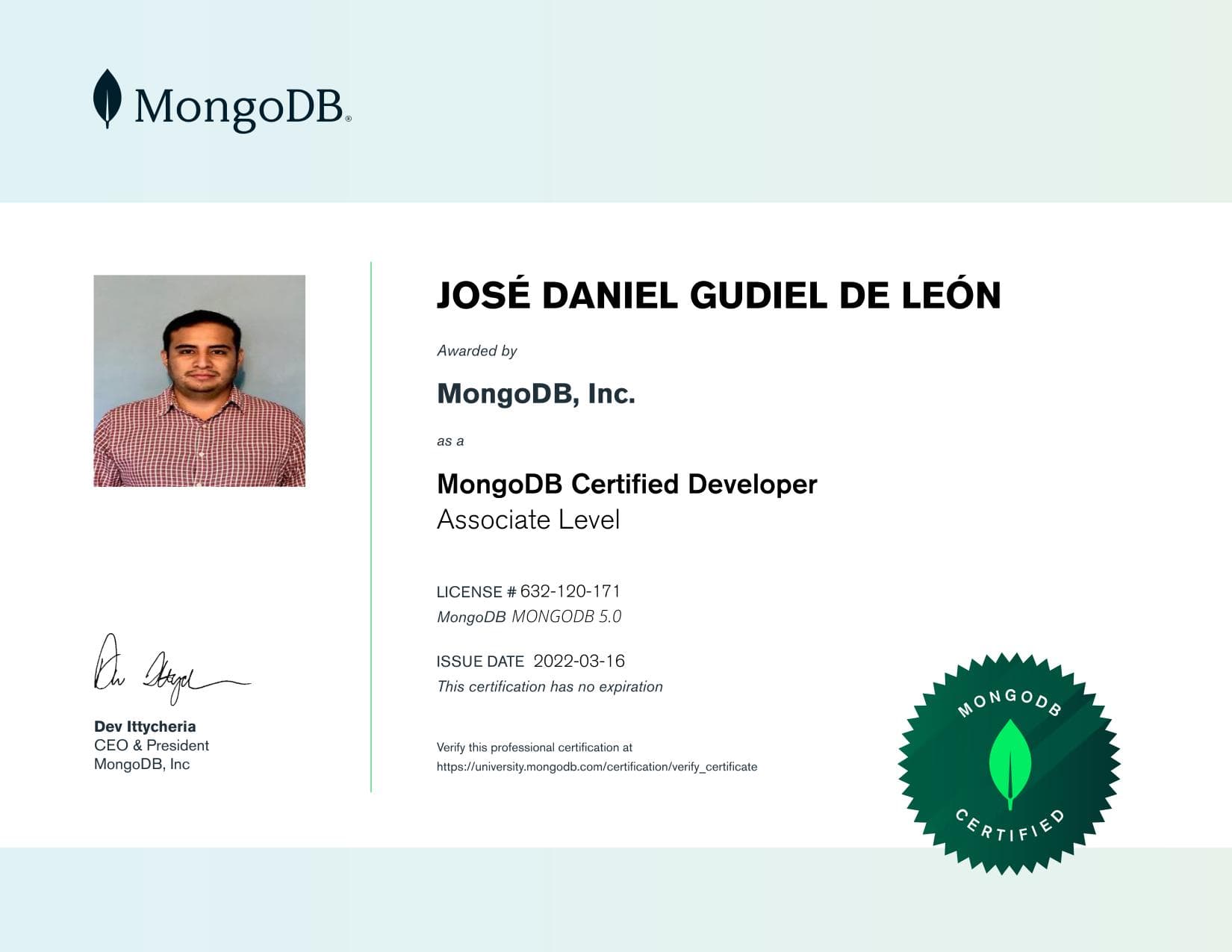Certificate for 632120171