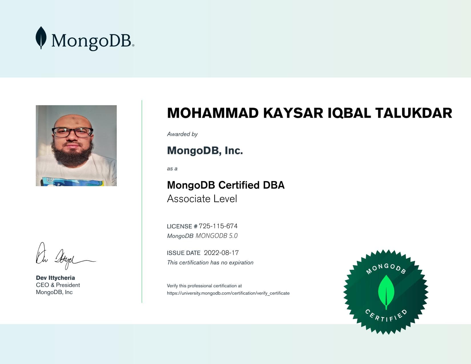Certificate for 725115674
