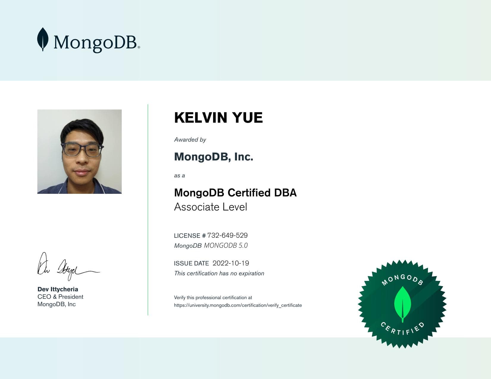 Certificate for 732649529