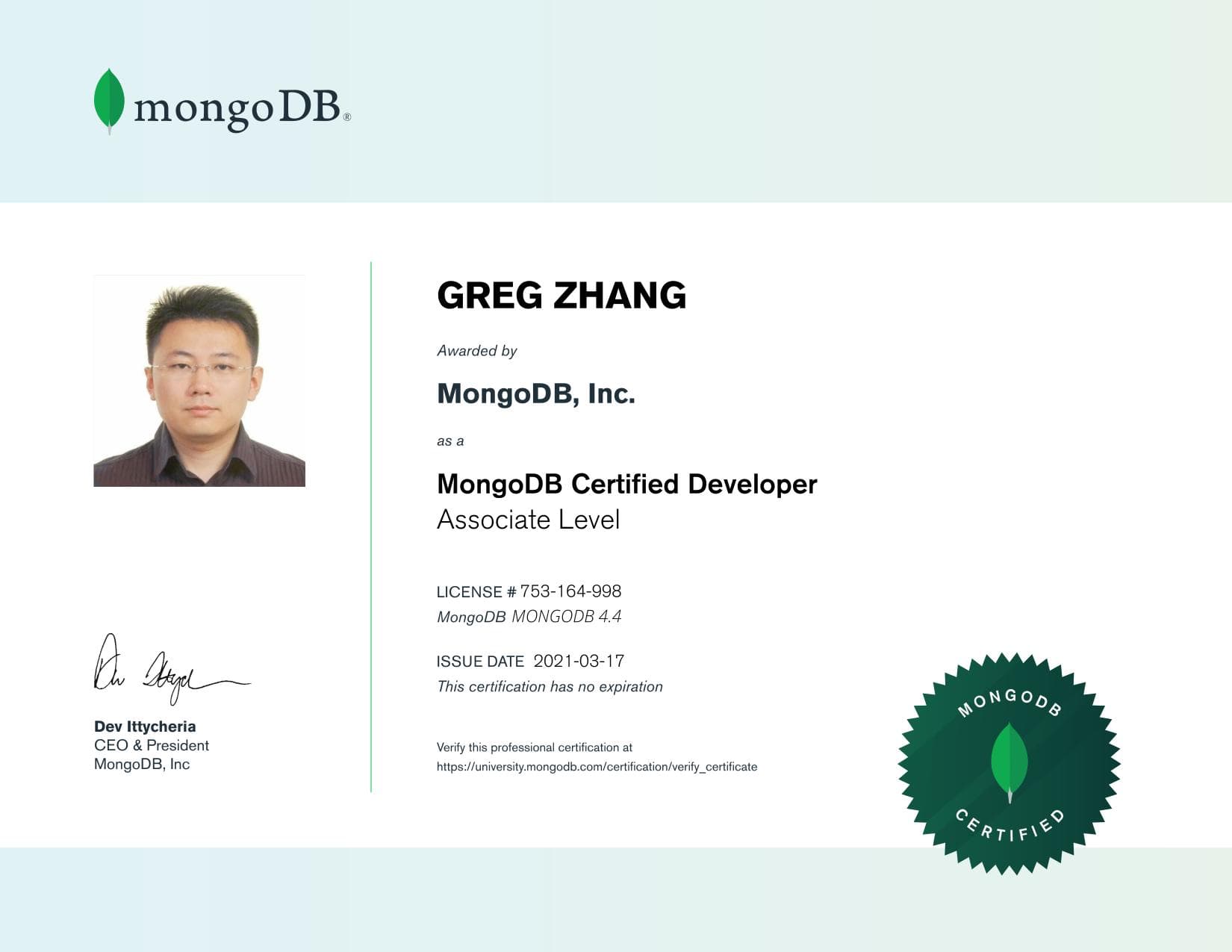 Certificate for 753164998