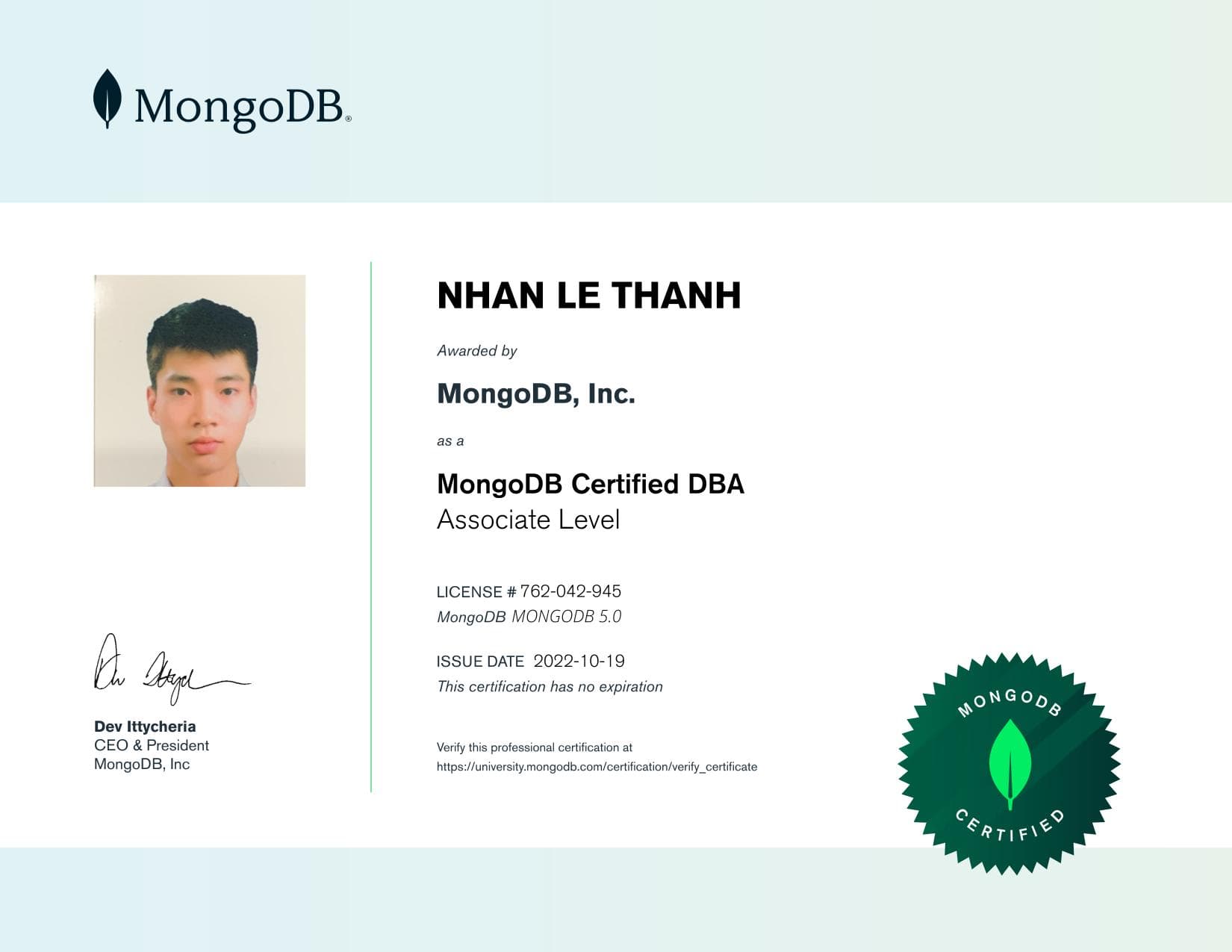 Certificate for 762042945