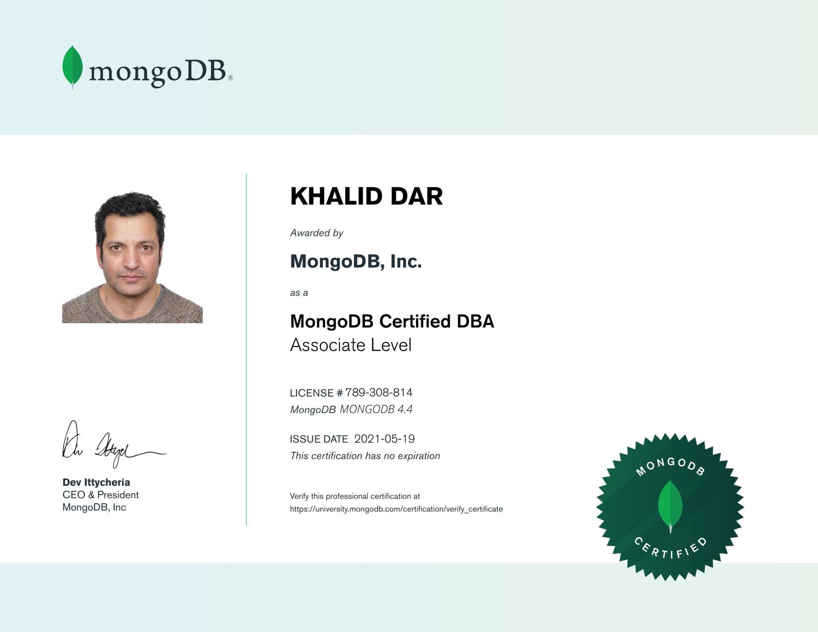 Certificate for 789308814
