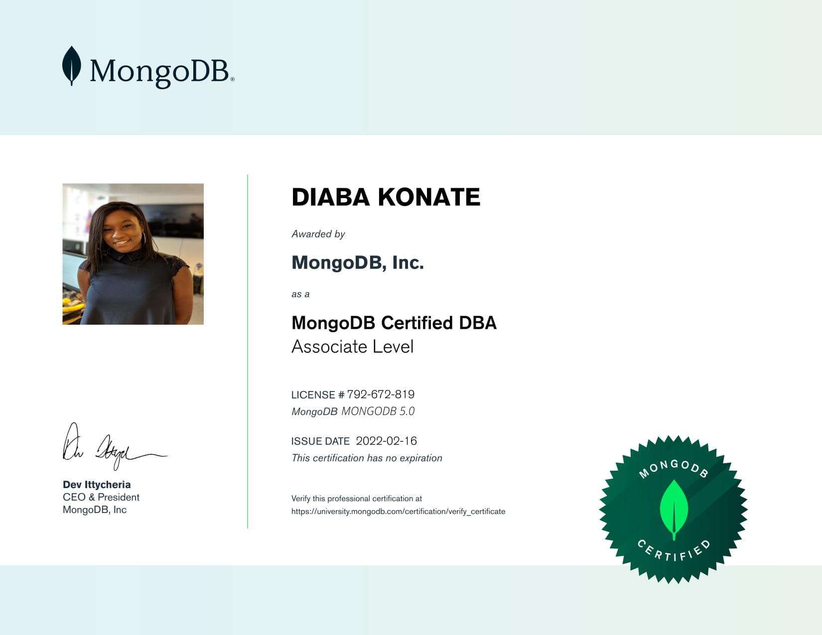 Certificate for 792672819