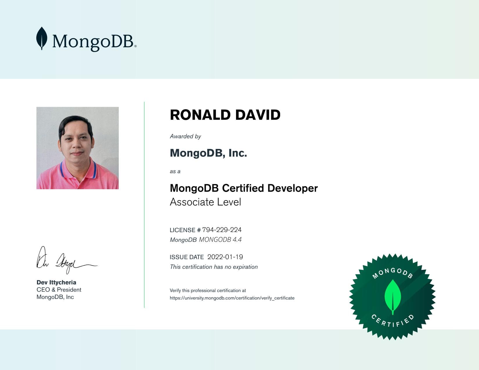 Certificate for 794229224