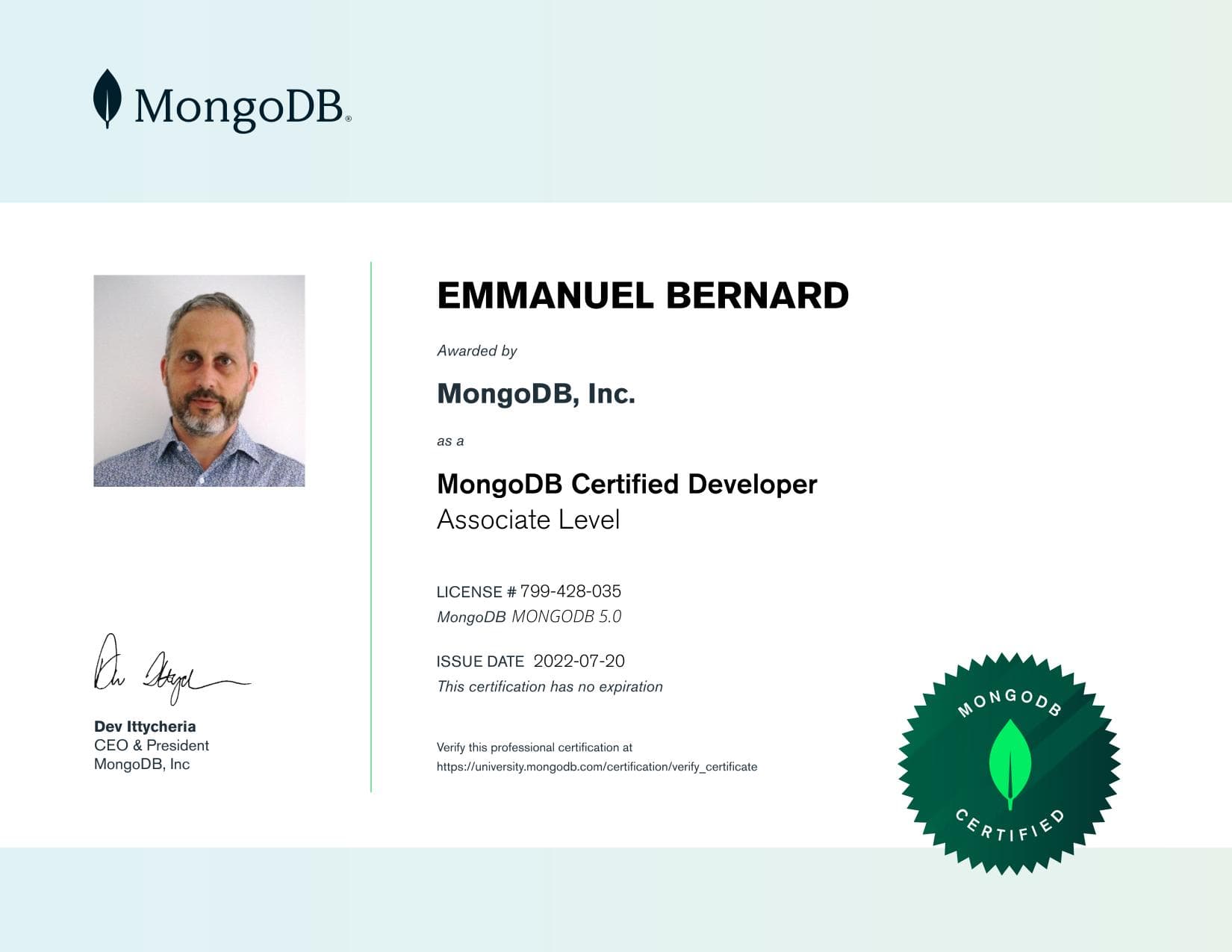 Certificate for 799428035
